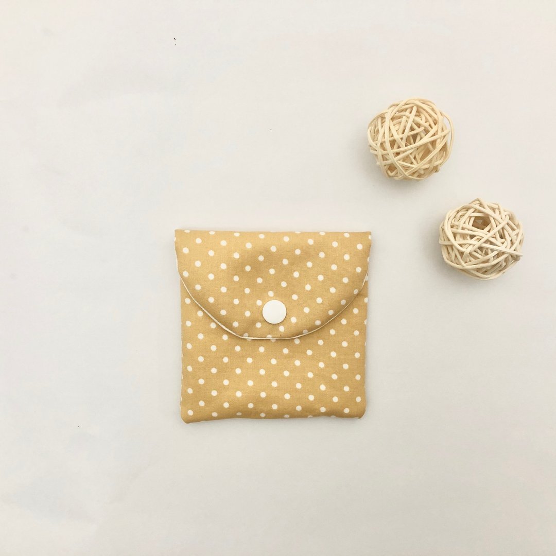 定制化选布 - 手作黄色点点小卫生棉包 生日礼物 送礼 - 化妆包/杂物包 - 棉．麻 多色