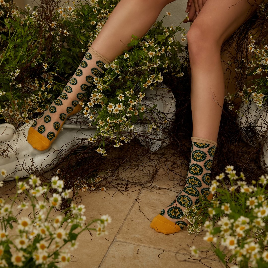 corn_hebe / organic cotton / irregular / socks - 袜子 - 棉．麻 橘色