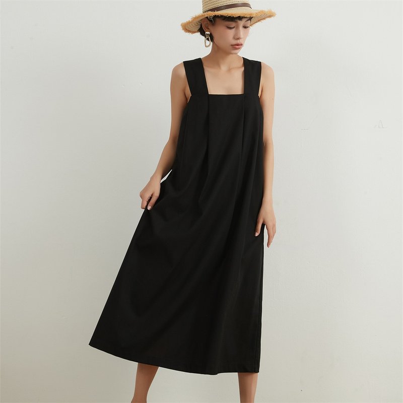 亚麻混纺连身裙 度假风格 - 洋装/连衣裙 - 棉．麻 