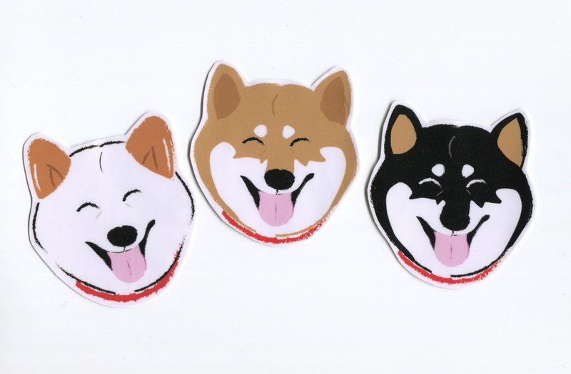 小饭团 柴柴大型防水贴纸  柴老大们 柴犬 行李箱贴纸 - 贴纸 - 纸 