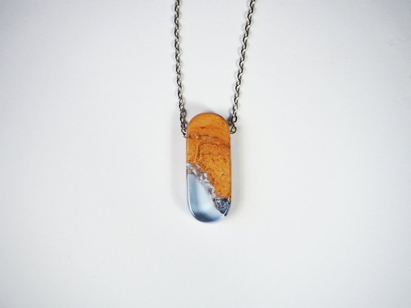 Wonder burl wood - FROZEN - 项链 - 木头 蓝色