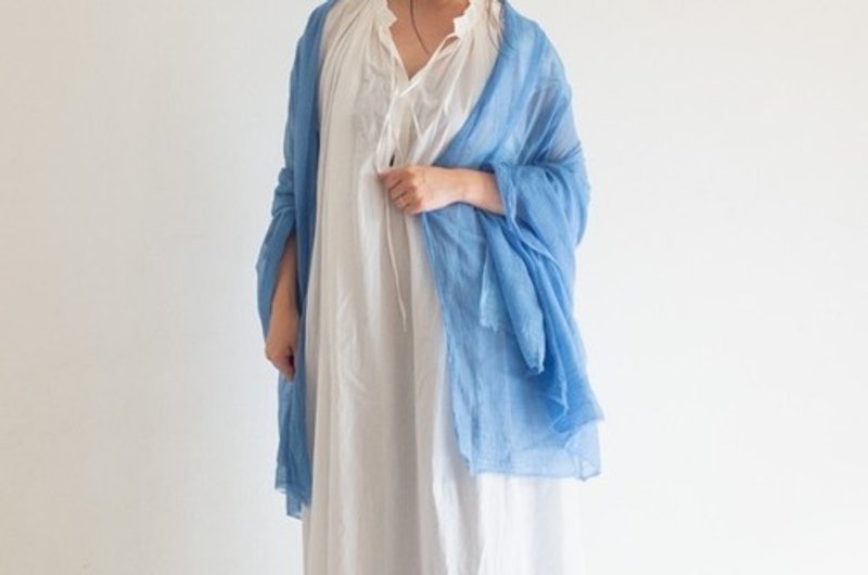 Pinkoi 代购 -  <订制产品> 靛蓝染色卡迪棉披肩 - 丝巾 - 棉．麻 