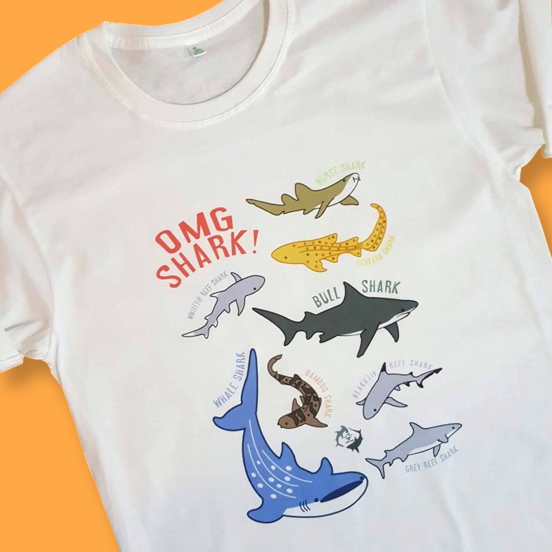 Sharks T-shirt - 中性连帽卫衣/T 恤 - 棉 白色
