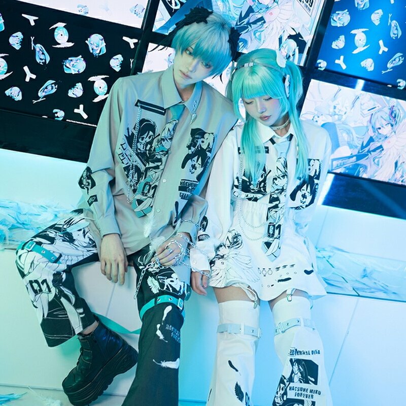 MIKU FOREVER初音未来正版联名长袖领带衬衫ACDC RAG台湾JA0781 - 男装衬衫 - 聚酯纤维 