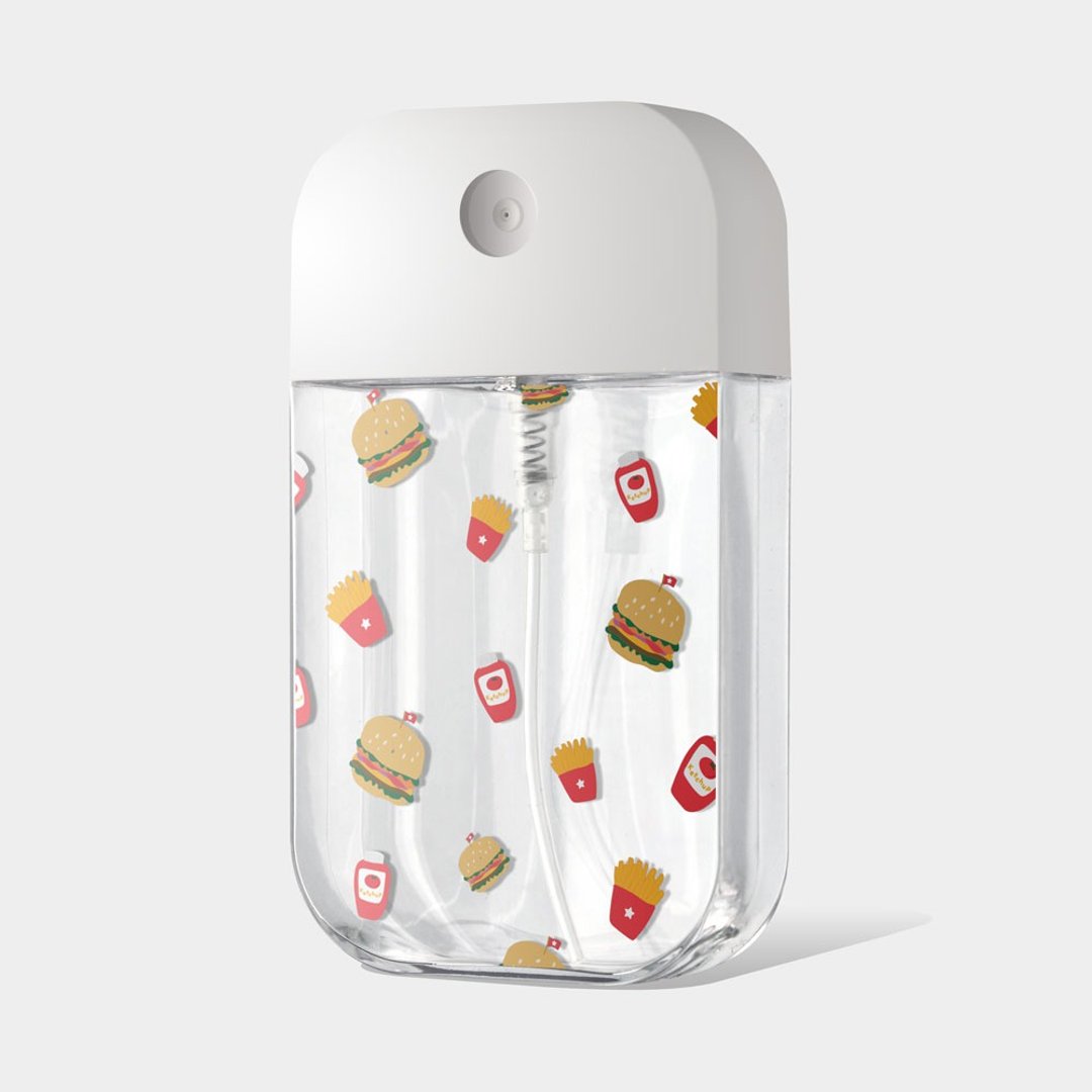 可爱汉堡 酒精瓶 防疫用品 收纳 分装 卡片式 PU026 - 收纳用品 - 塑料 卡其色