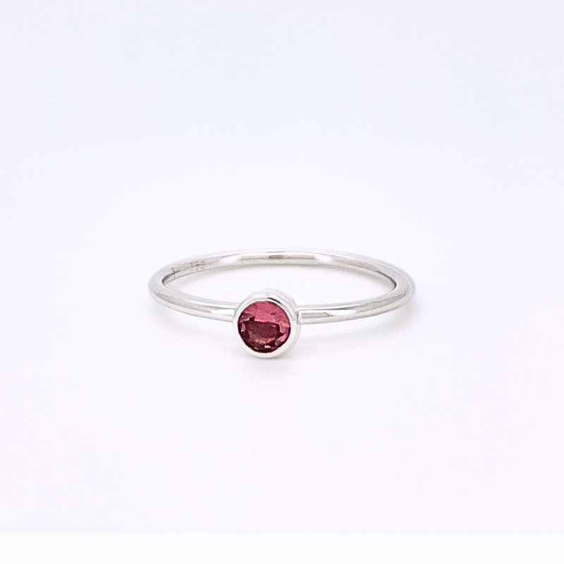 The Twinkle  - 天然粉红碧玺 18k白金戒指 - 戒指 - 贵金属 