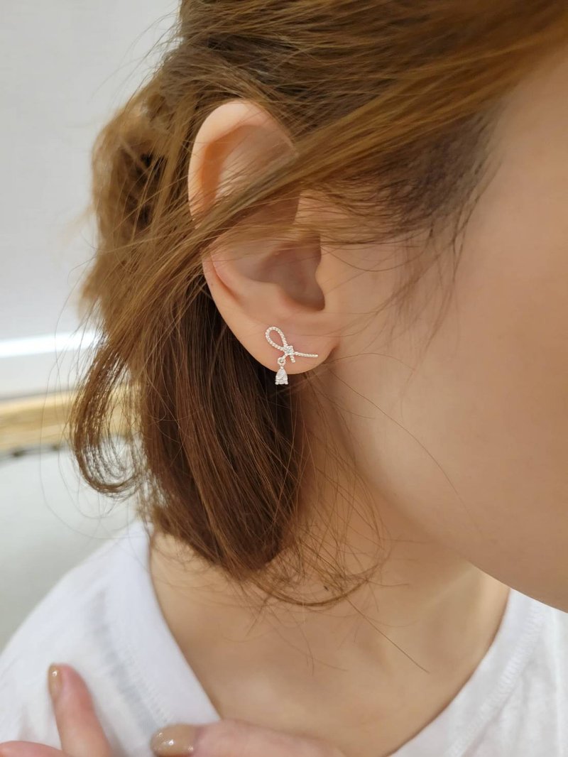 飞翔可爱小个性纯银耳环可改夹式 - 耳环/耳夹 - 纯银 银色