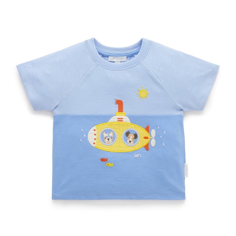 澳洲Purebaby有机棉男童装上衣12M-4T 蓝色潜水艇 - 童装上衣 - 棉．麻 