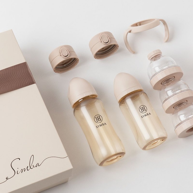 【Simba小狮王辛巴】蕴蜜铂金PPSU轻松学饮成长礼盒/弥月礼盒 - 满月礼盒 - 其他材质 卡其色