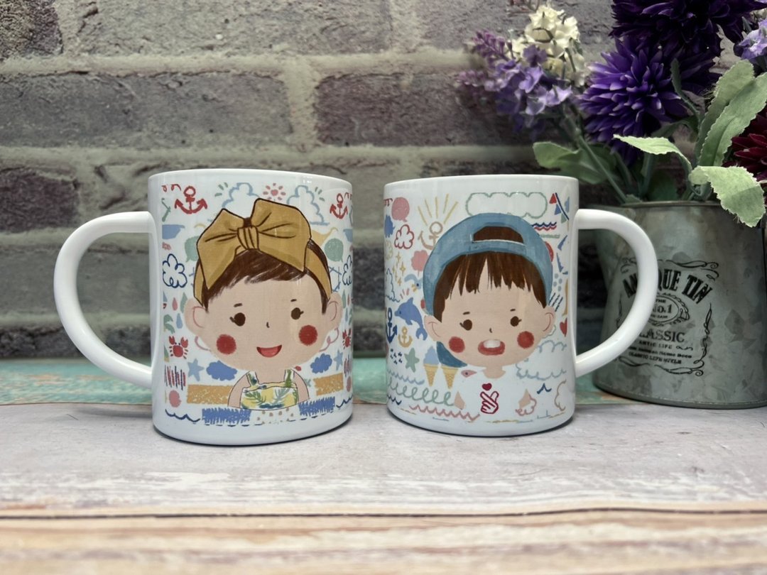 孩子成长的露营钢杯 童颜风Q版插画 定制露营杯 订制纪念礼物 - 其他杯子 - 瓷 透明