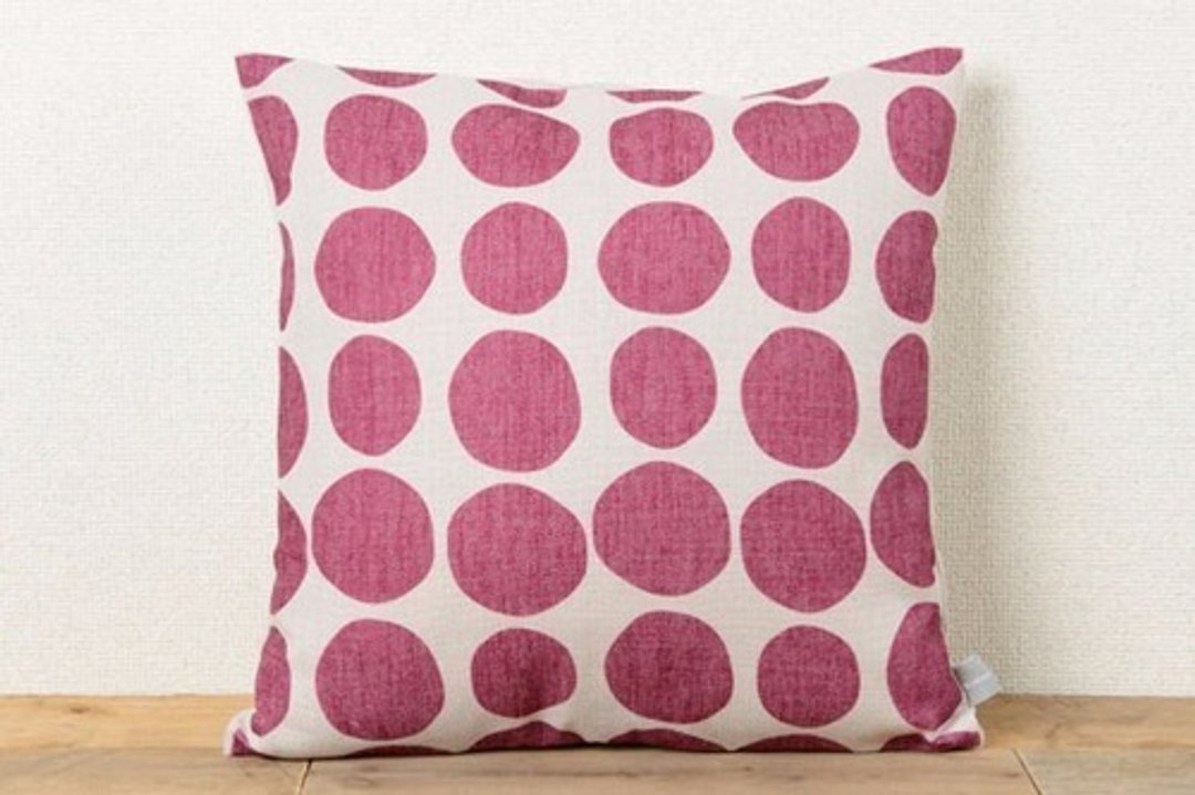 Cushion cover 45 × 45cm Scandinavian style red stone dot natural Linen jubileecushioncc090ym - 摆饰 - 棉 