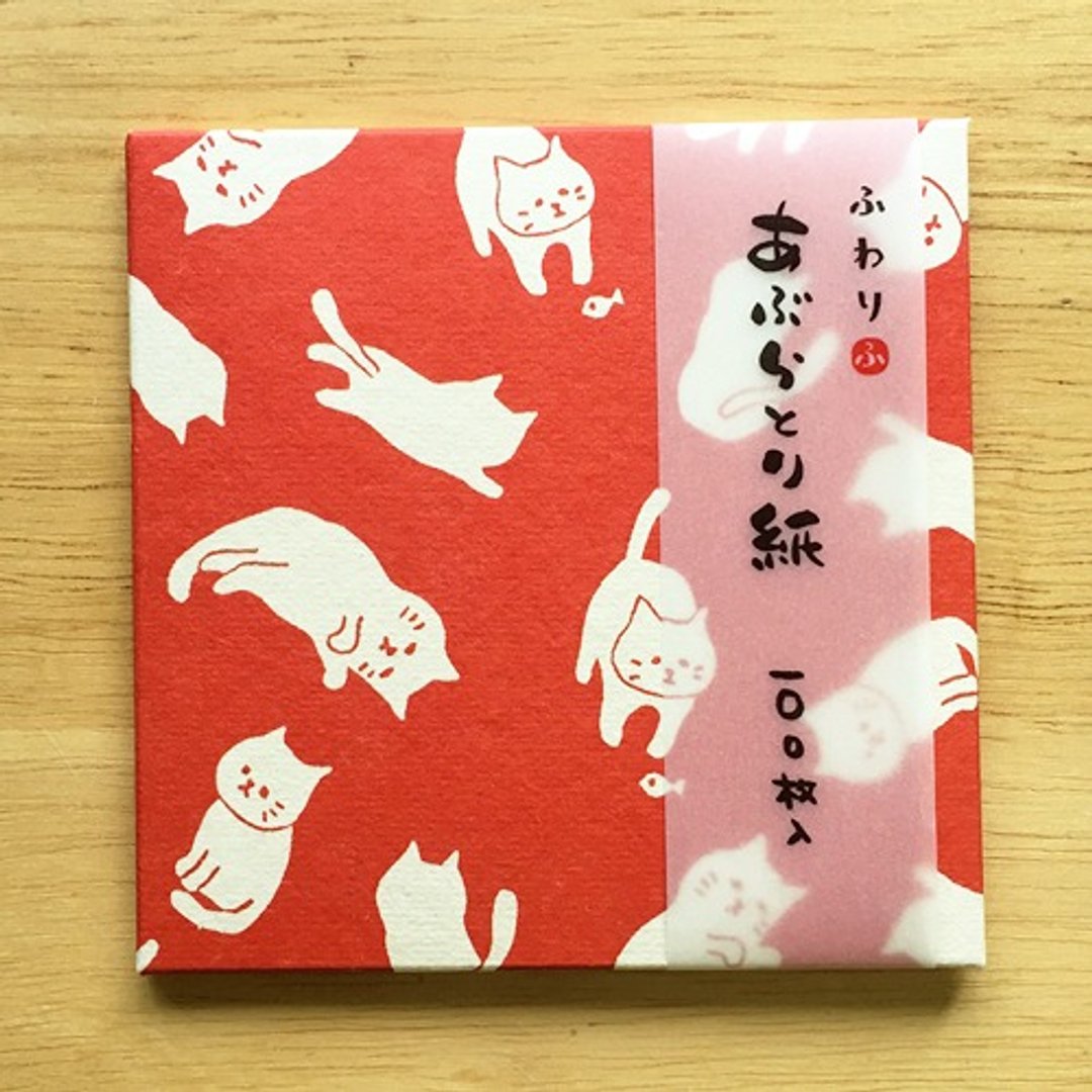 日本 伊予和纸 Fuwari 吸油面纸100枚【猫咪(FWA005)】 - 其他 - 纸 多色
