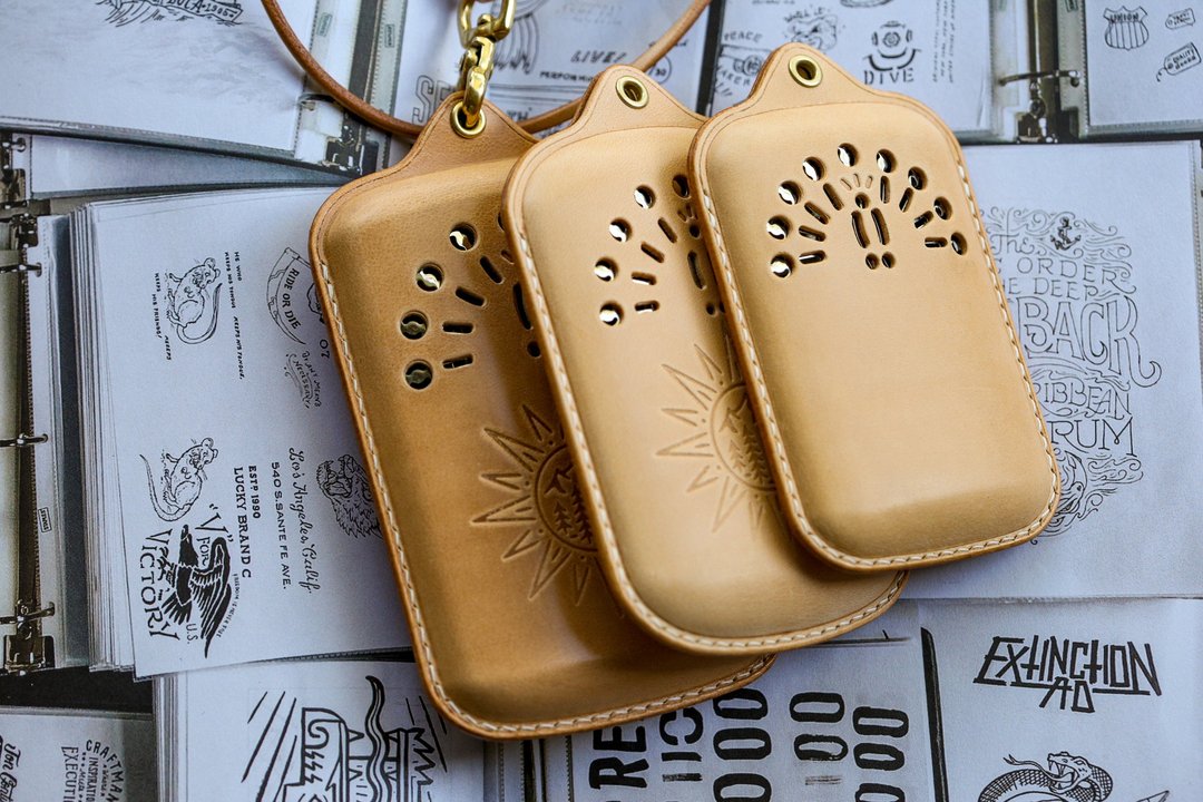 lucky five 适用zippo孔雀怀炉皮套暖手炉皮袋挂脖款式简约复古 - 露营用品 - 真皮 