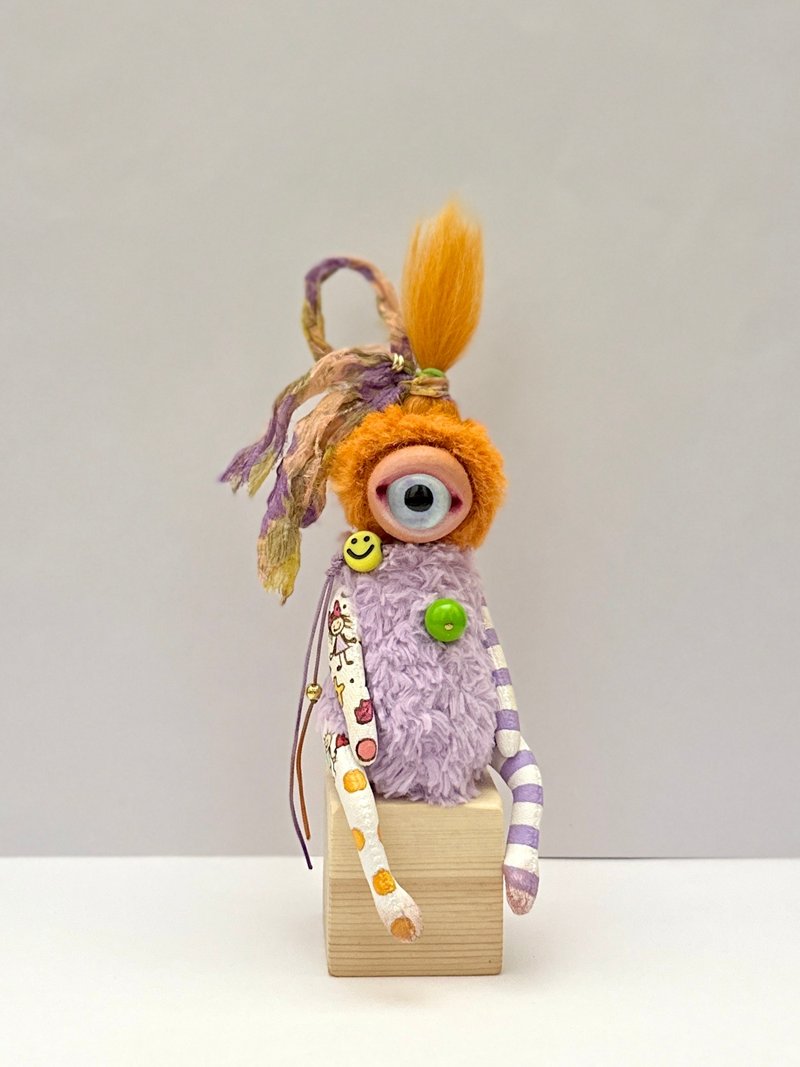 独一无二独眼巨人艺术玩偶 – 奇特可爱怪物软雕塑 – 手工奇幻 - 玩偶/公仔 - 其他材质 多色