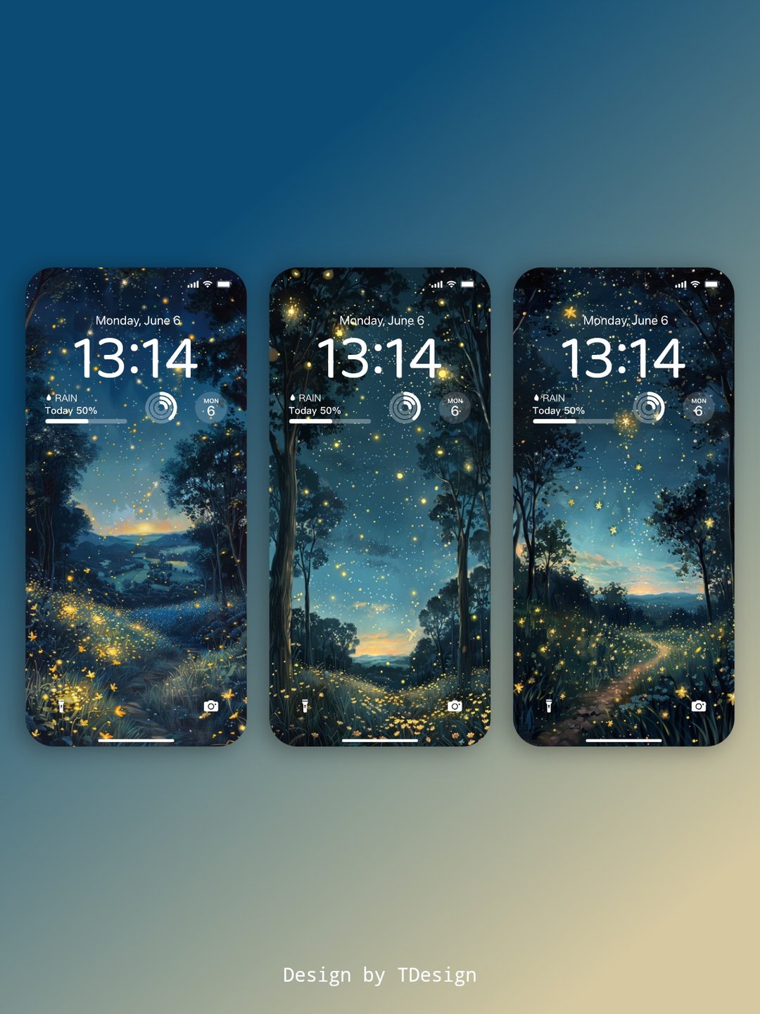 手机壁纸 | 萤火之夜 - 电脑手机桌布/贴图/App 图示 - 其他材质 