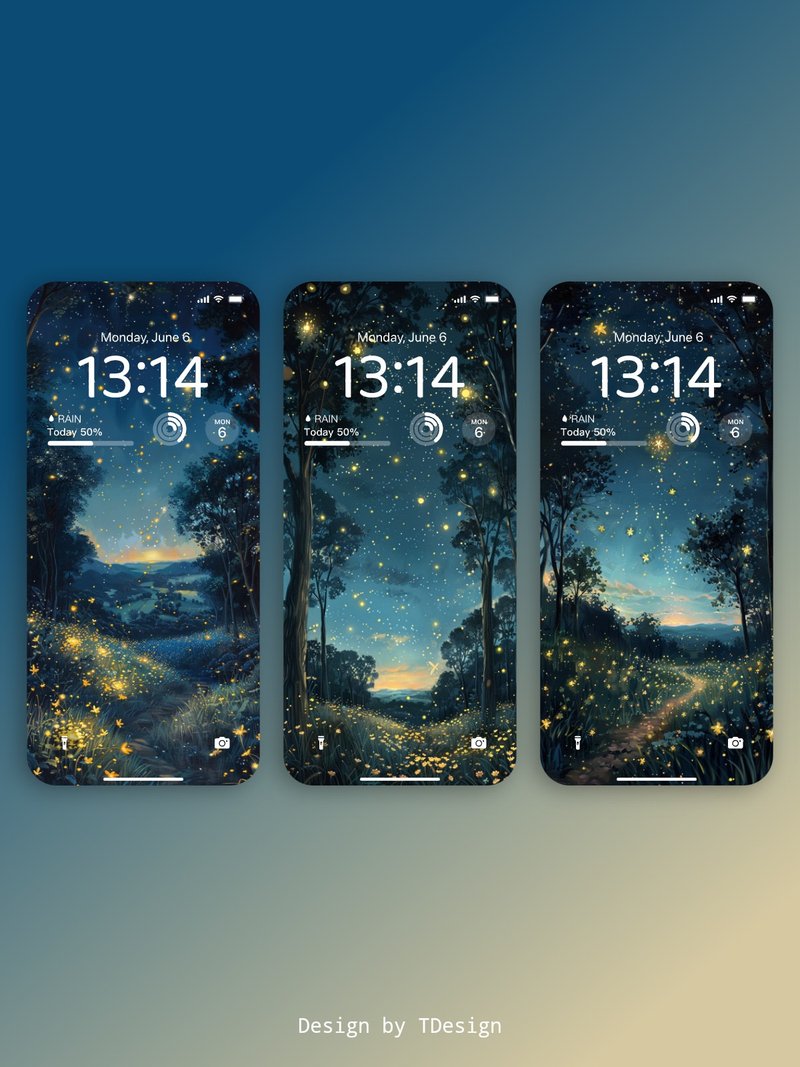 手机壁纸 | 萤火之夜 - 电脑手机桌布/贴图/App 图示 - 其他材质 