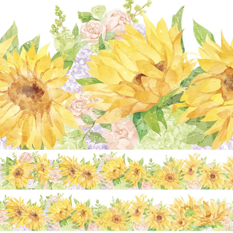 向日葵 PET 纸胶带 拼貼素材 - 纸胶带 - 纸 黄色