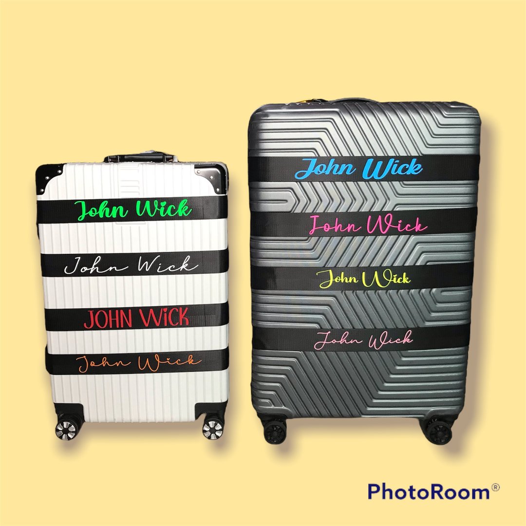 Personalised Luggage strap, Luggage Strap, Travel Belt, #04 - 行李箱/行李箱保护套 - 尼龙 黑色