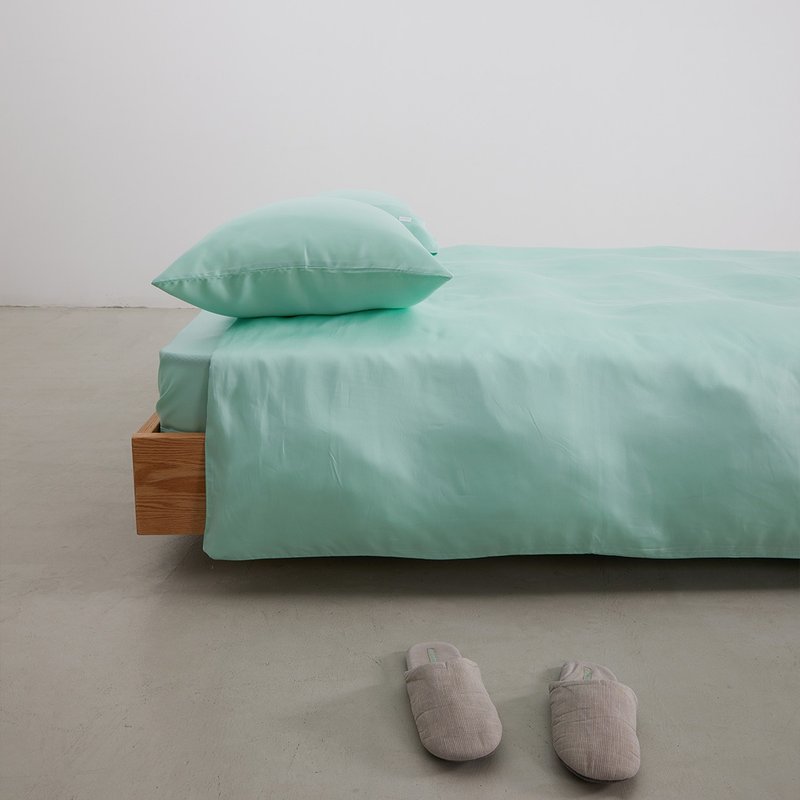 Tencel系列 薄荷绿 纯色四件套天丝莱赛尔纤维床单床包被套 - 寝具 - 棉．麻 