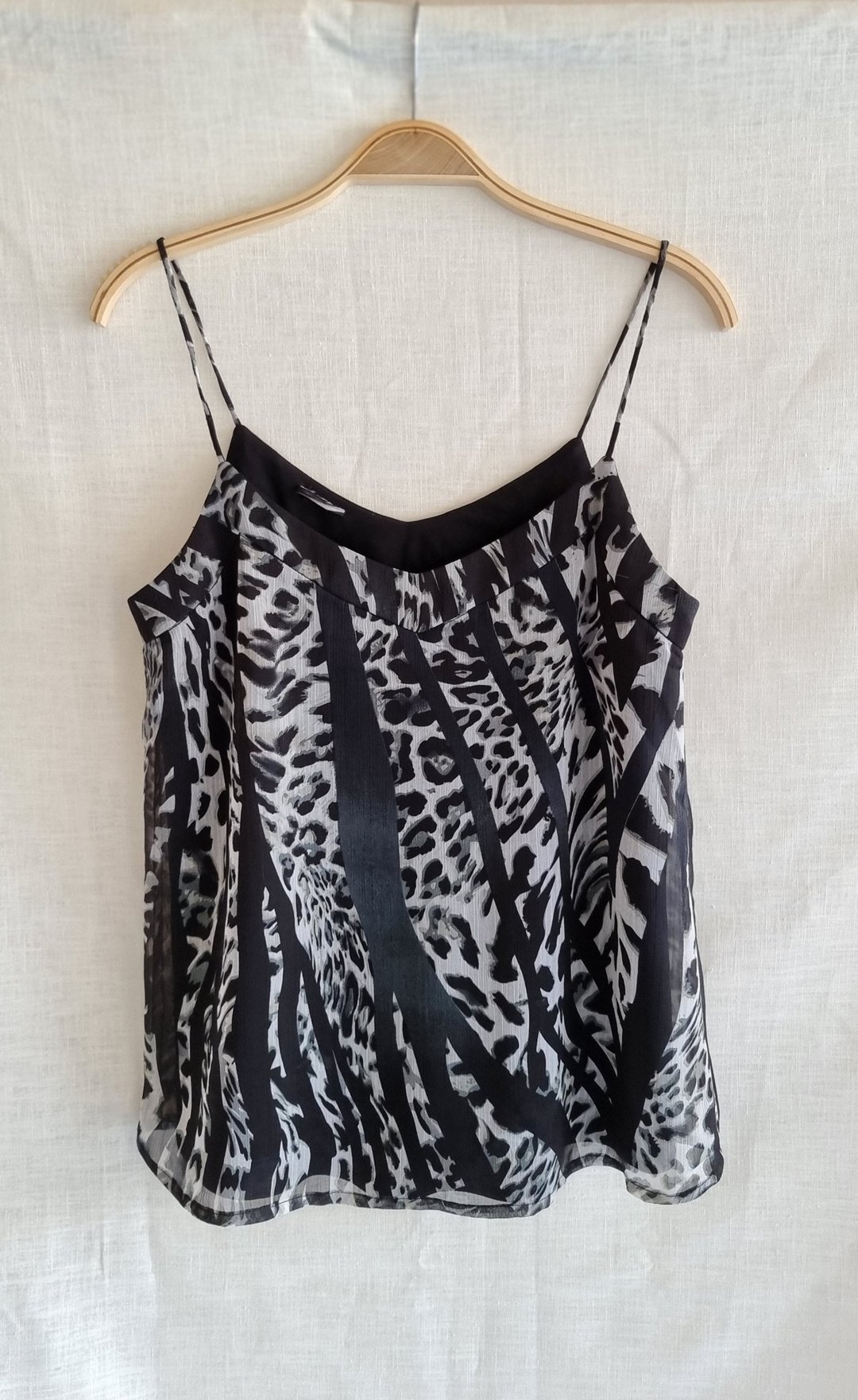 One-shoulder chiffon blouse no sleeves - 女装上衣 - 棉 