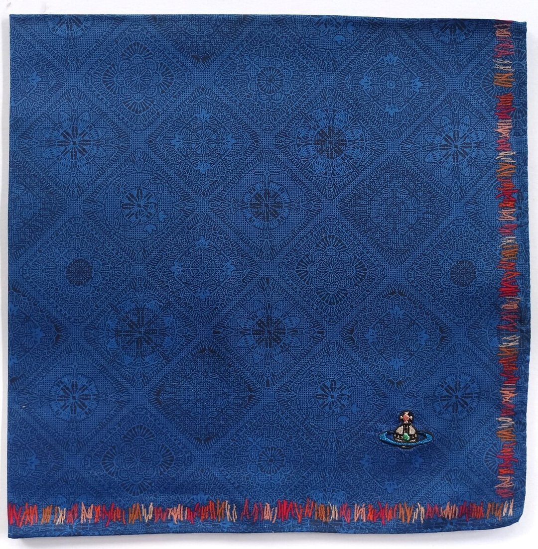 Vivienne Westwood 复古手帕图案图案蓝色 19.5 x 19 英寸 - 手帕/方巾 - 棉 蓝色