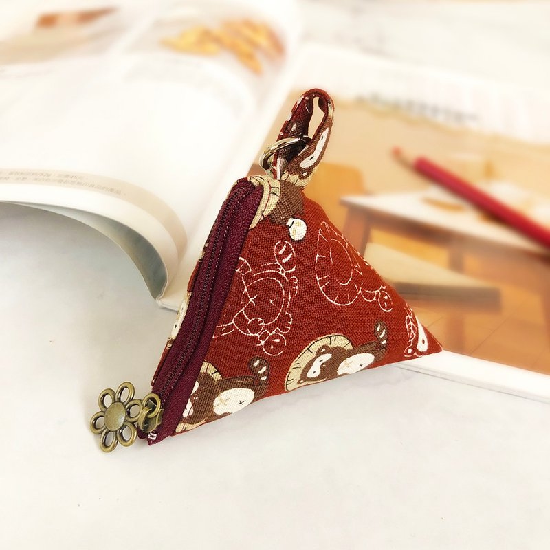 零钱收纳包 宠物外出收纳包-变身狸猫 - 零钱包 - 棉．麻 红色