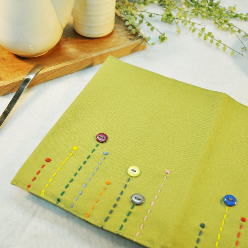 手作书衣笔记本【雨中曲】抹茶绿帆布款(大本=A5) - 笔记本/手帐 - 其他材质 绿色
