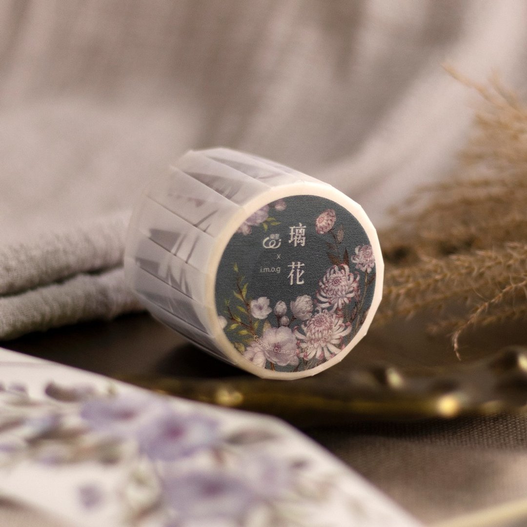 璃花 - 5cm 纸胶带 - 纸胶带 - 纸 蓝色