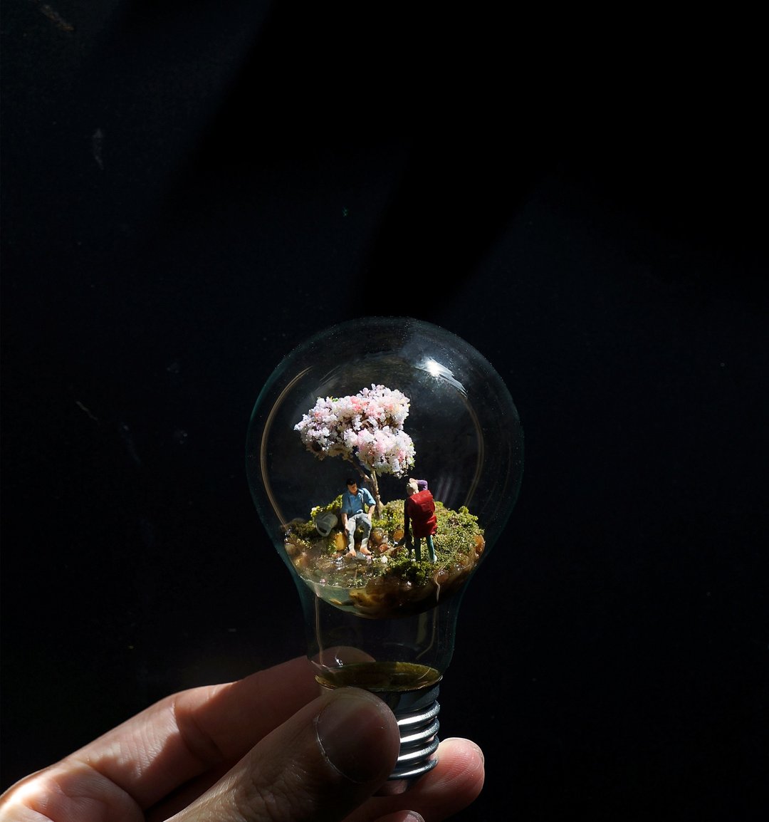 反重力苔灯泡 - 摆饰 - 玻璃 多色