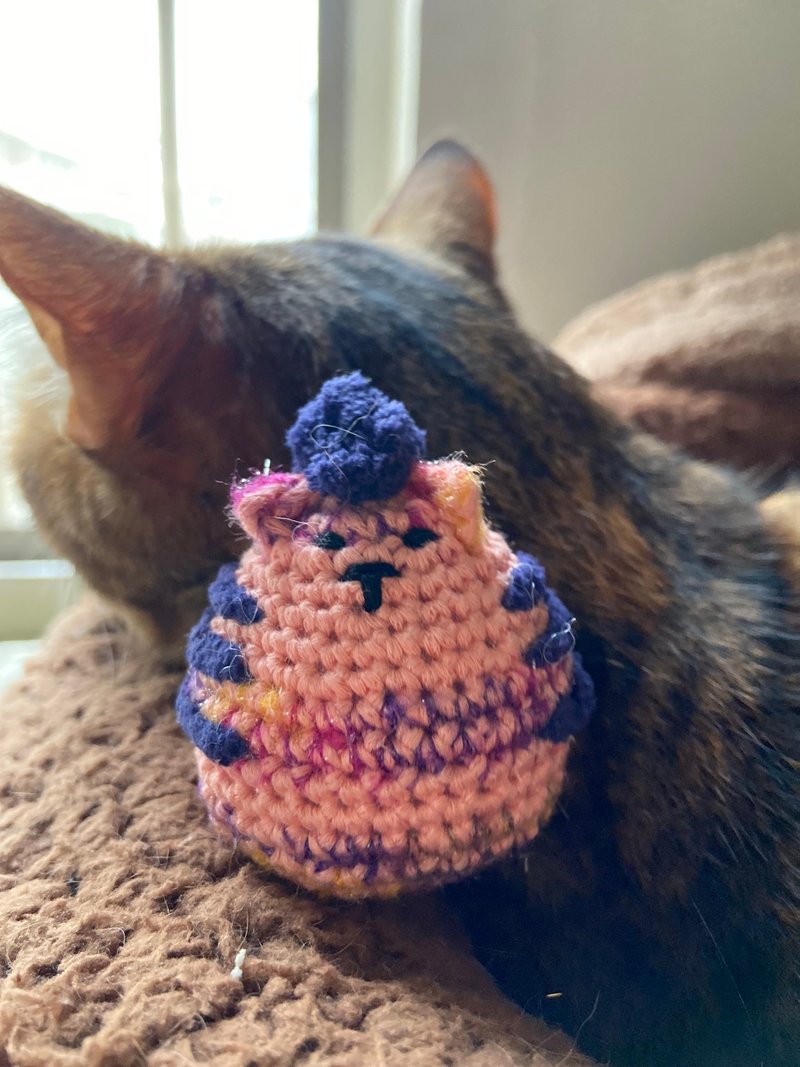 金库守护兽 阿庞喵 编织 手做 娃娃 - 玩偶/公仔 - 棉．麻 粉红色