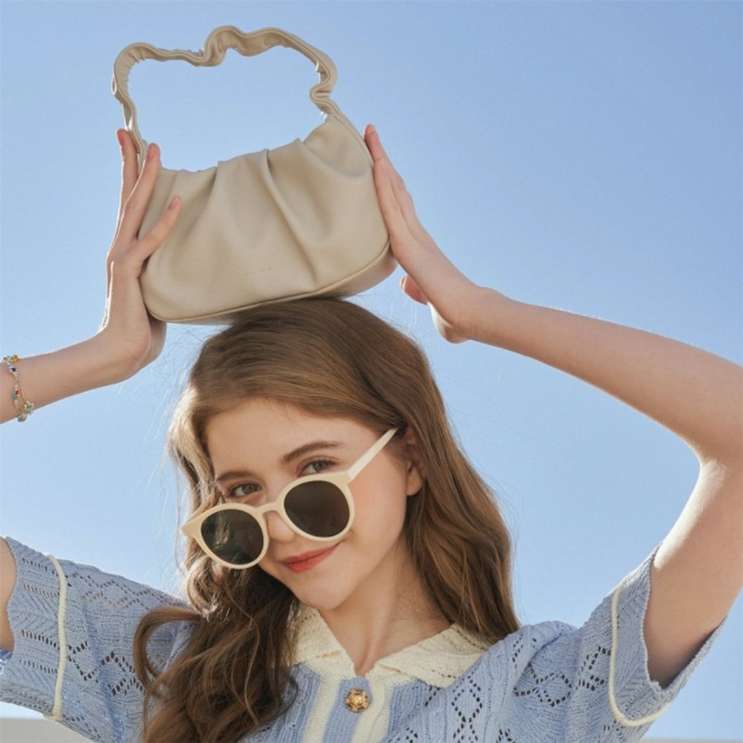 Bag to Basics 韓國製 PRING 皺皺包包 LIGHT GREY - 侧背包/斜挎包 - 人造皮革 