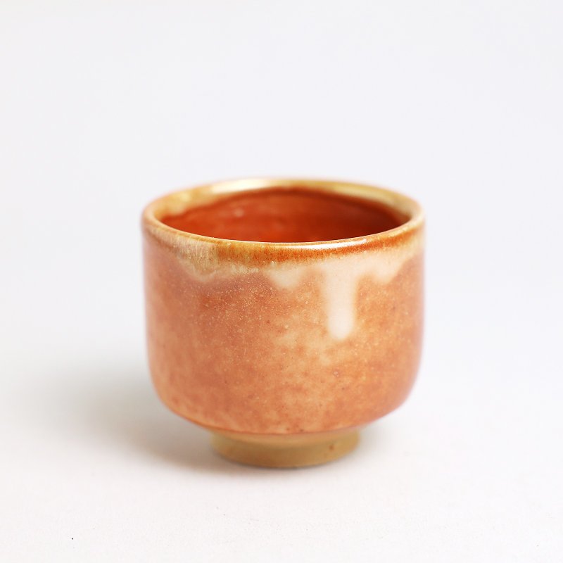 明芽窑 | 柴烧志野金彩水杯 金橘 陶杯 茶杯 杯子 搜藏品 H9 - 茶具/茶杯 - 陶 橘色