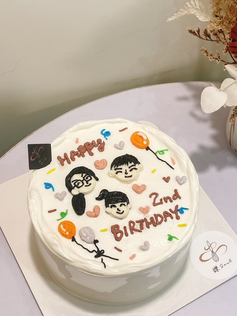 全家福 人头绘图蛋糕 生日蛋糕 铄甜点 定制化蛋糕 庆生礼物 甜点 - 蛋糕/甜点 - 新鲜食材 