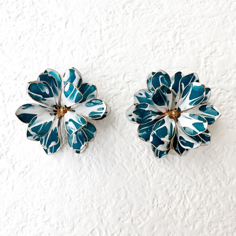 以花朵为灵感的金属丝配件 - 耳环/耳夹 - 其他金属 