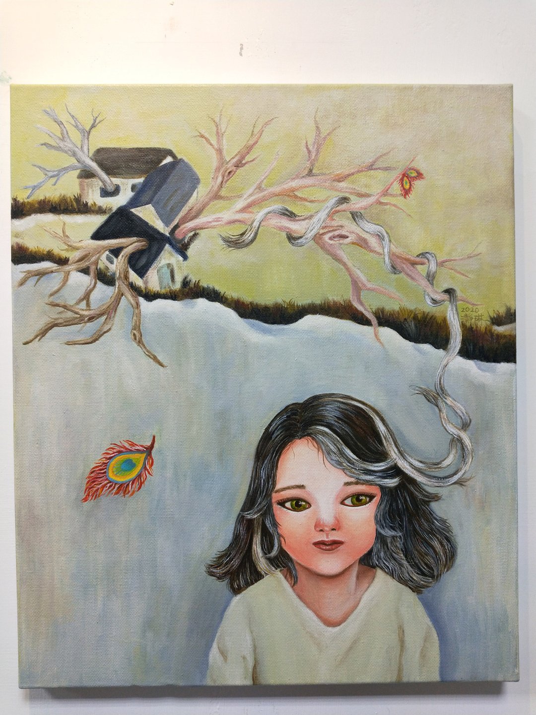 魏瀞琳油画创作原作     穿梭的时光记忆 - 海报/装饰画/版画 - 棉 黄色