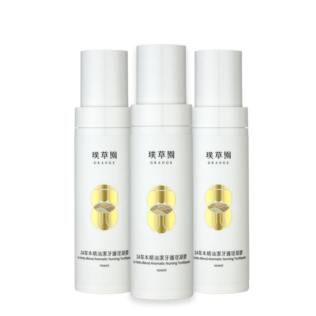 24草本精油洁牙护理凝胶三入组100ml－温和清洁 改善敏感 - 牙刷/口腔清洁 - 植物．花 绿色