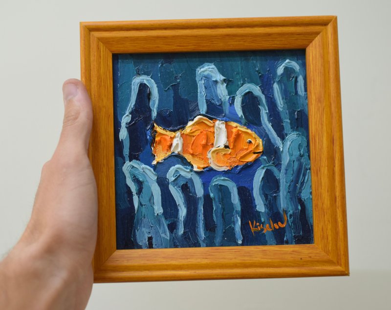 原创油画 小丑鱼立体风格 附赠迷你画架 - 墙贴/壁贴 - 其他材质 