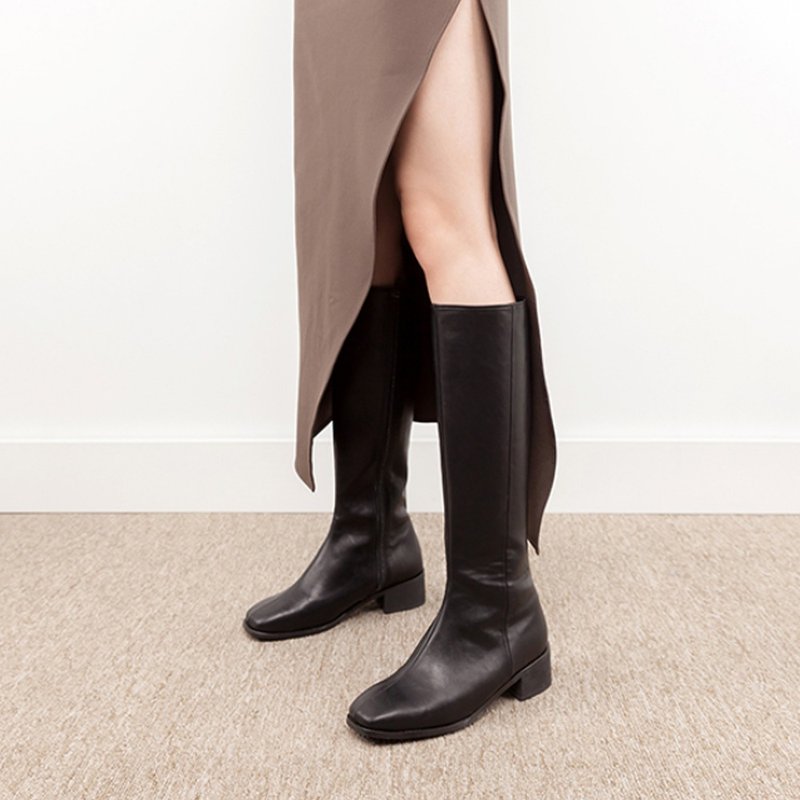 SPUR 海伦马靴_QA7044 黑色 - 女款长靴 - 人造皮革 黑色