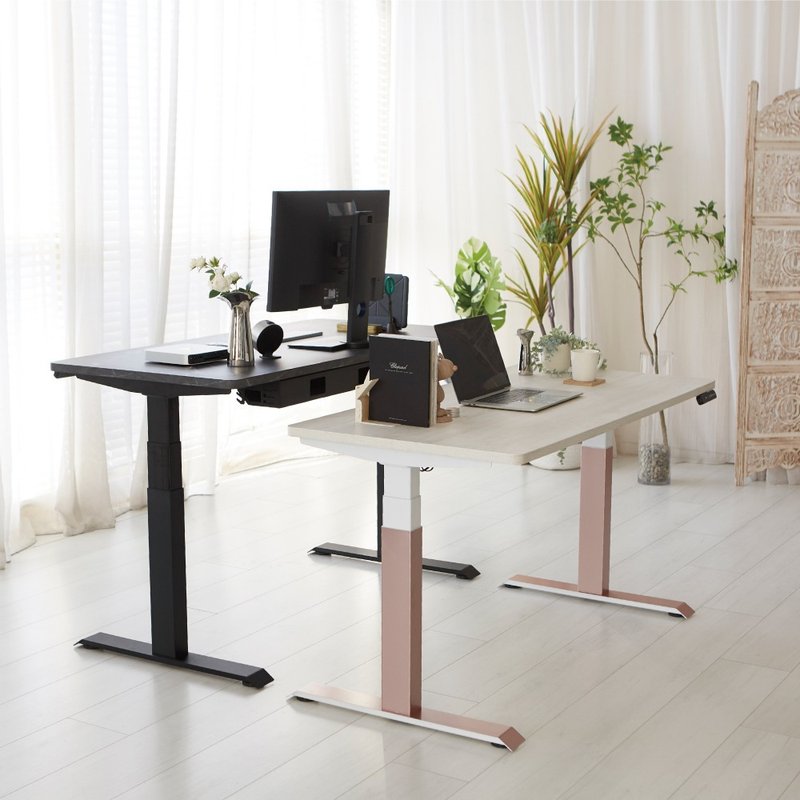 抗噪双马达三节式电动升降桌-120CM - 餐桌/书桌 - 其他金属 黑色