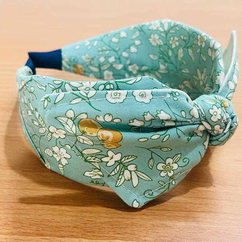 MOYA 宽版手工发箍 橘子花园 - 发饰 - 棉 蓝色