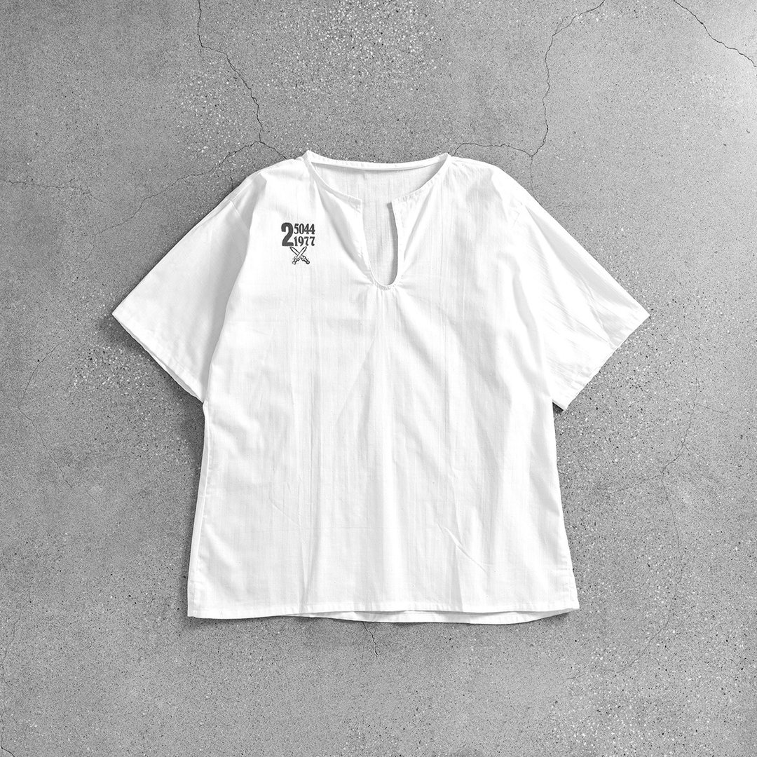 70's 捷克公发短袖上衣 / Vintage 古着 - 男装衬衫 - 棉 白色