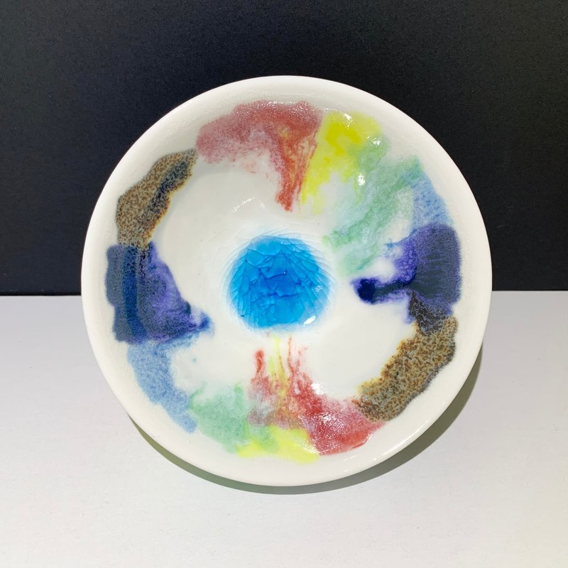 冰晶油画山水 中茶碗 130ml 邱毓宁 莺歌烧 F5-03 - 茶具/茶杯 - 瓷 多色