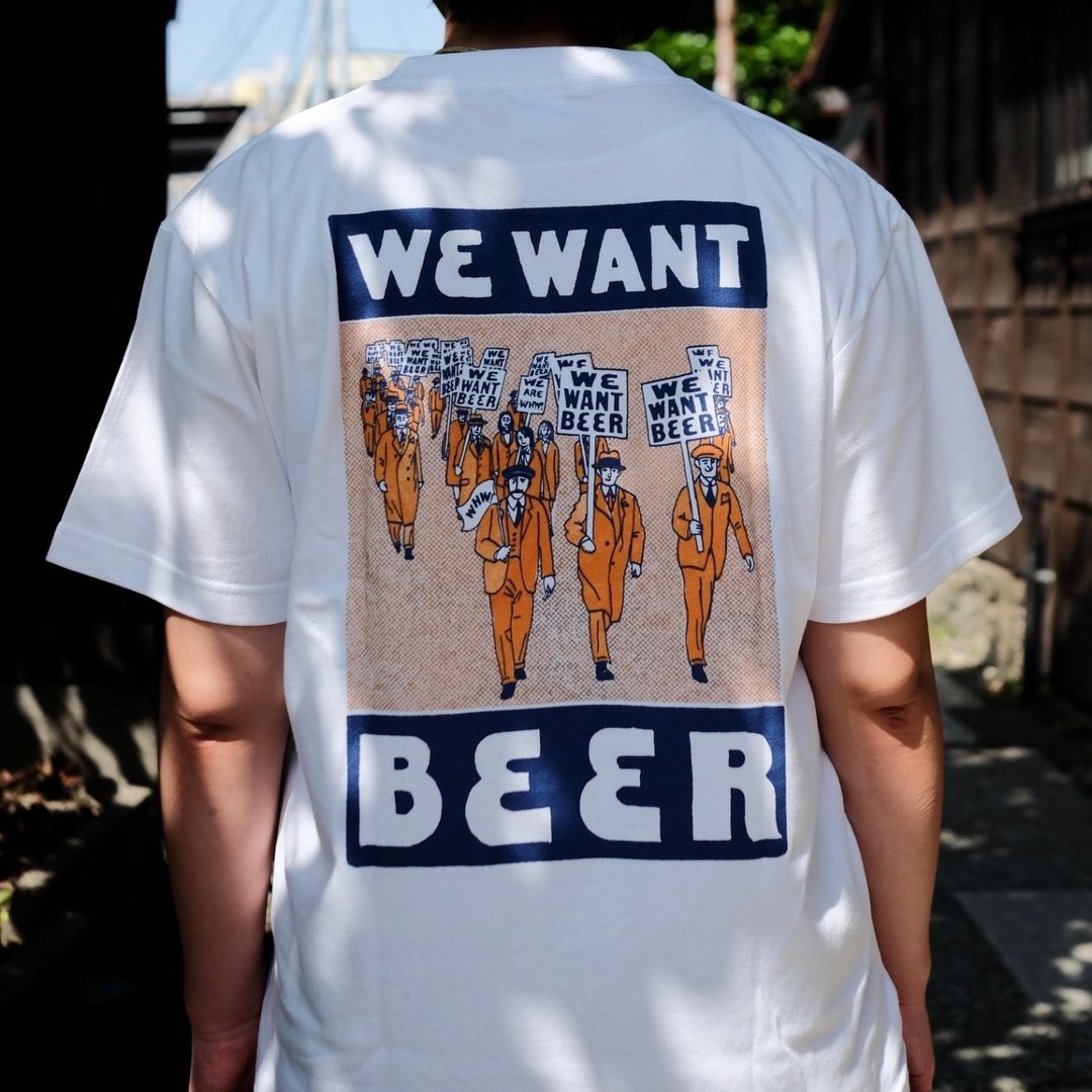 WE WANT BEER T 恤 - 中性连帽卫衣/T 恤 - 棉 白色