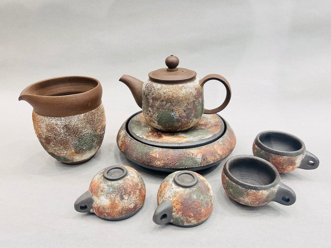 手作落枫原矿茶具组/刘孟函 - 茶具/茶杯 - 陶 橘色