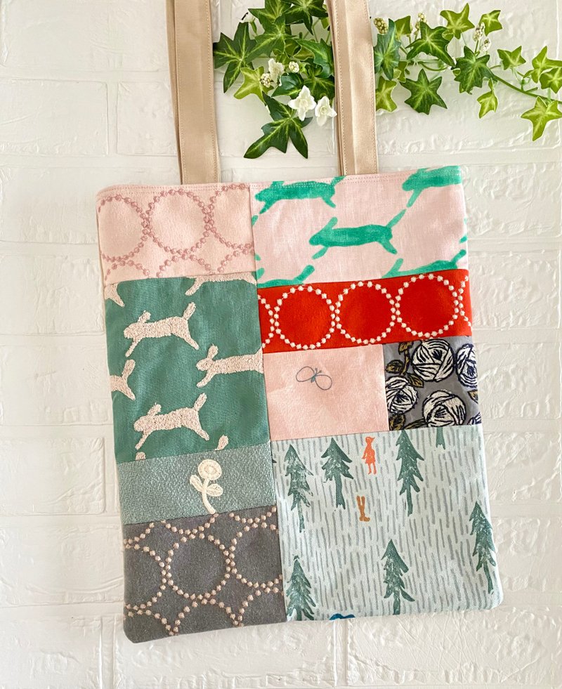 minäperhonen 拼接单肩包 - 手提包/手提袋 - 棉．麻 