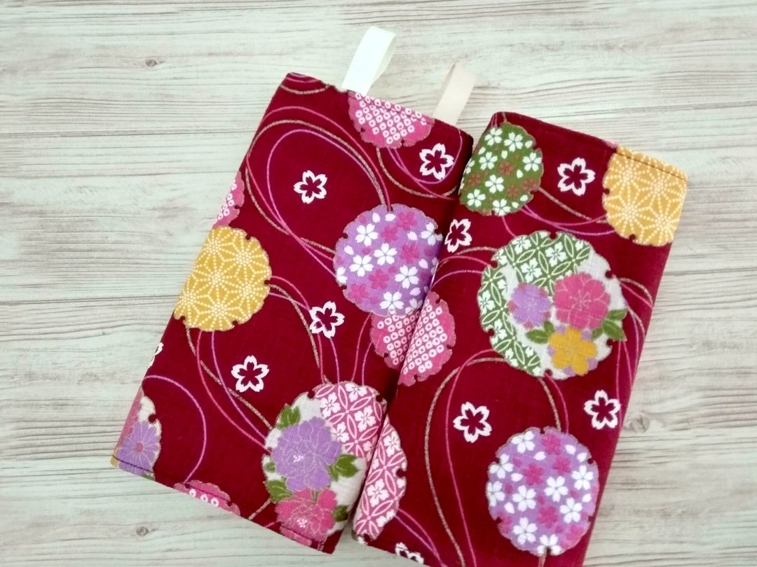 DROOL PADS, Saliva Pads, 口巾布, Ergo, Japanese Flower Red, Chew Pads, Teething Pad - 其他 - 棉 红色