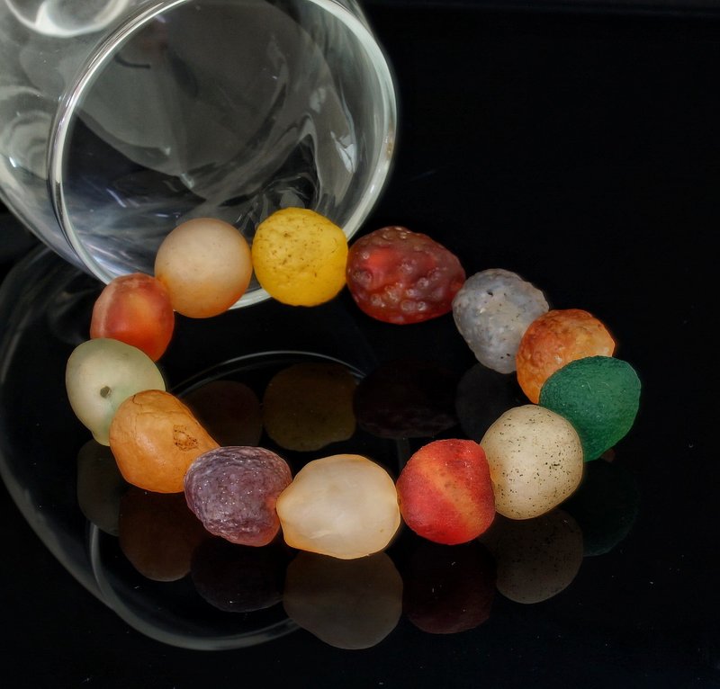 阿拉善原石玛瑙手链 -1 ( Alashan Rocks Bracelet -1) - 手链/手环 - 宝石 