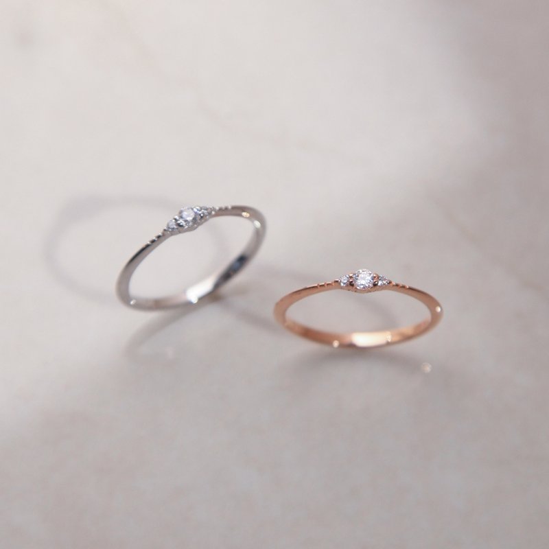 光点锆钻纯银戒 | 轻珠宝 | 气质。质感。特色 - 戒指 - 纯银 银色