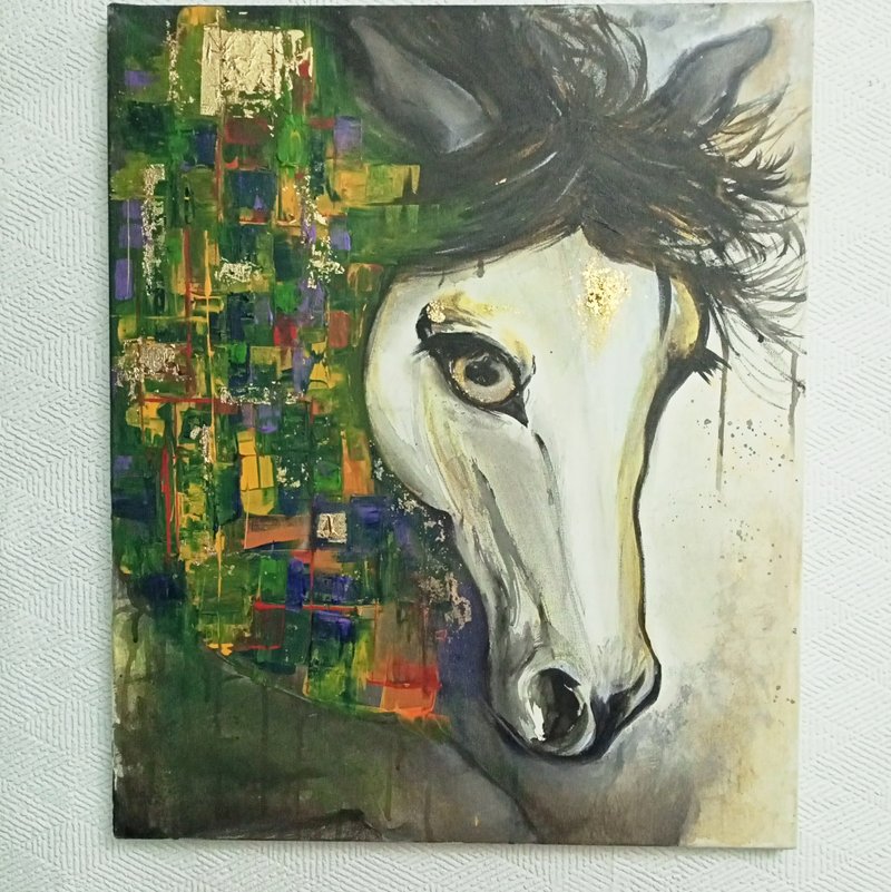 一马当先/金箔画/气势与突破的当代艺术收藏画作 - 海报/装饰画/版画 - 棉．麻 多色