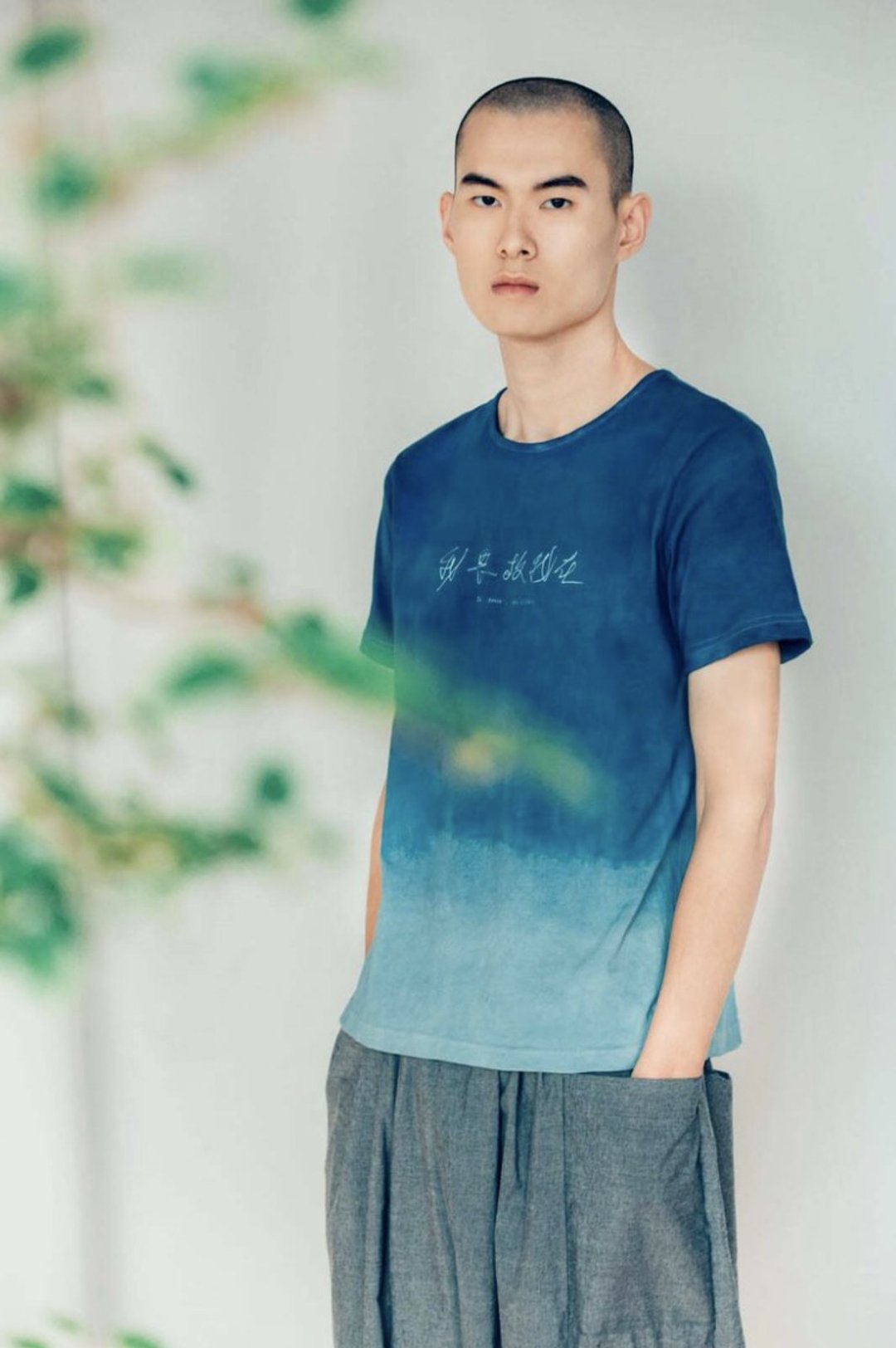 我思故我在(蓝染) 有机棉短袖T Organic Cotton - 中性连帽卫衣/T 恤 - 棉 蓝色
